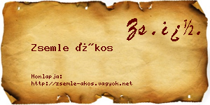 Zsemle Ákos névjegykártya